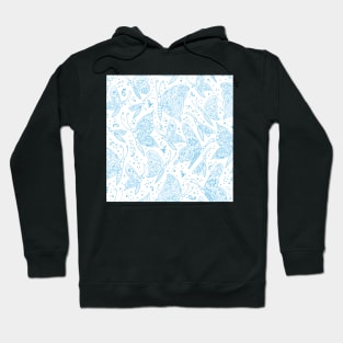 Paisley butterflies white-blue Hoodie